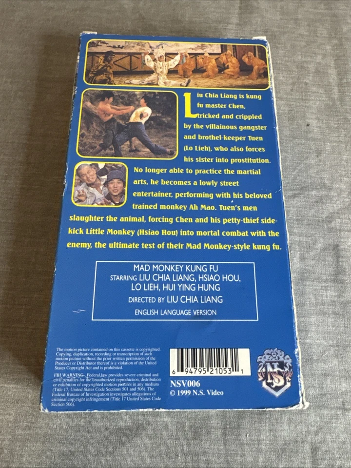 Mad Monkey Kung Fu Vhs Shaw Brothers English Dubbed Vintage Limited Edition 1999 - Image 4 of 4