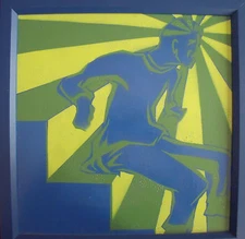 DOUG Z SPRAYPAINT SURREALIZM "STAIR GAZING" CUSTOM FRAME