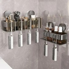 No Need To Drill Suction Cup Toothbrush Storage Rack, Bathroom Hanging Rack New