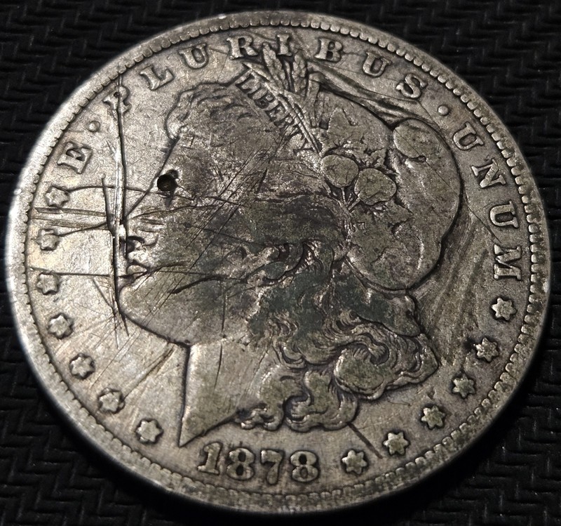 1878 CC Morgan Silver Dollar Scratched