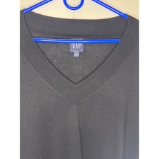 Gap Women's Black Knit Pull-Over V-Neck Sweater Sz XL