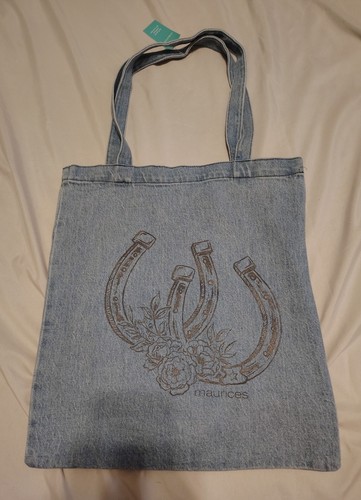 Maurices Denim Horseshoe Tote Bag NWT 100% Cotton