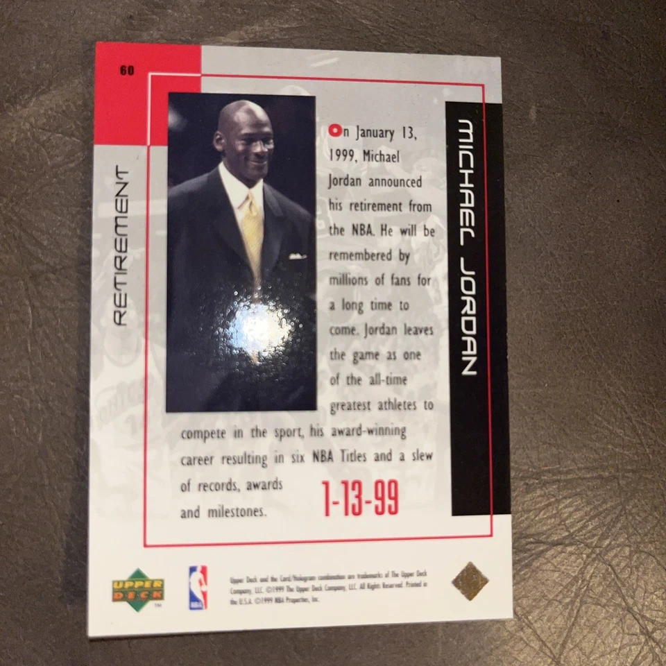1999 Upper Deck Michael Jordan Career - Michael Jordan #60 - Image 2 of 4