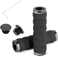 Foam Bike Grips - Soft Comfortable Non-Slip Handlebar Grips with Aluminum All...