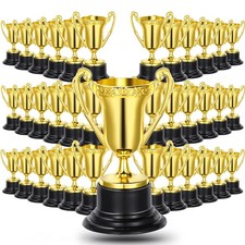 Fumete 60 Pack Mini Gold Trophies for Kids Party Favors Classroom Rewards