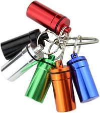 WESTONETEK Set of 6 Aluminum Metal Pill Box Case Organizer with Keychain -... 