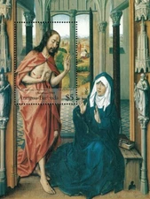 Antigua 1995 - Christmas Art - Souvenir Stamp Sheet - Scott #1955 - MNH