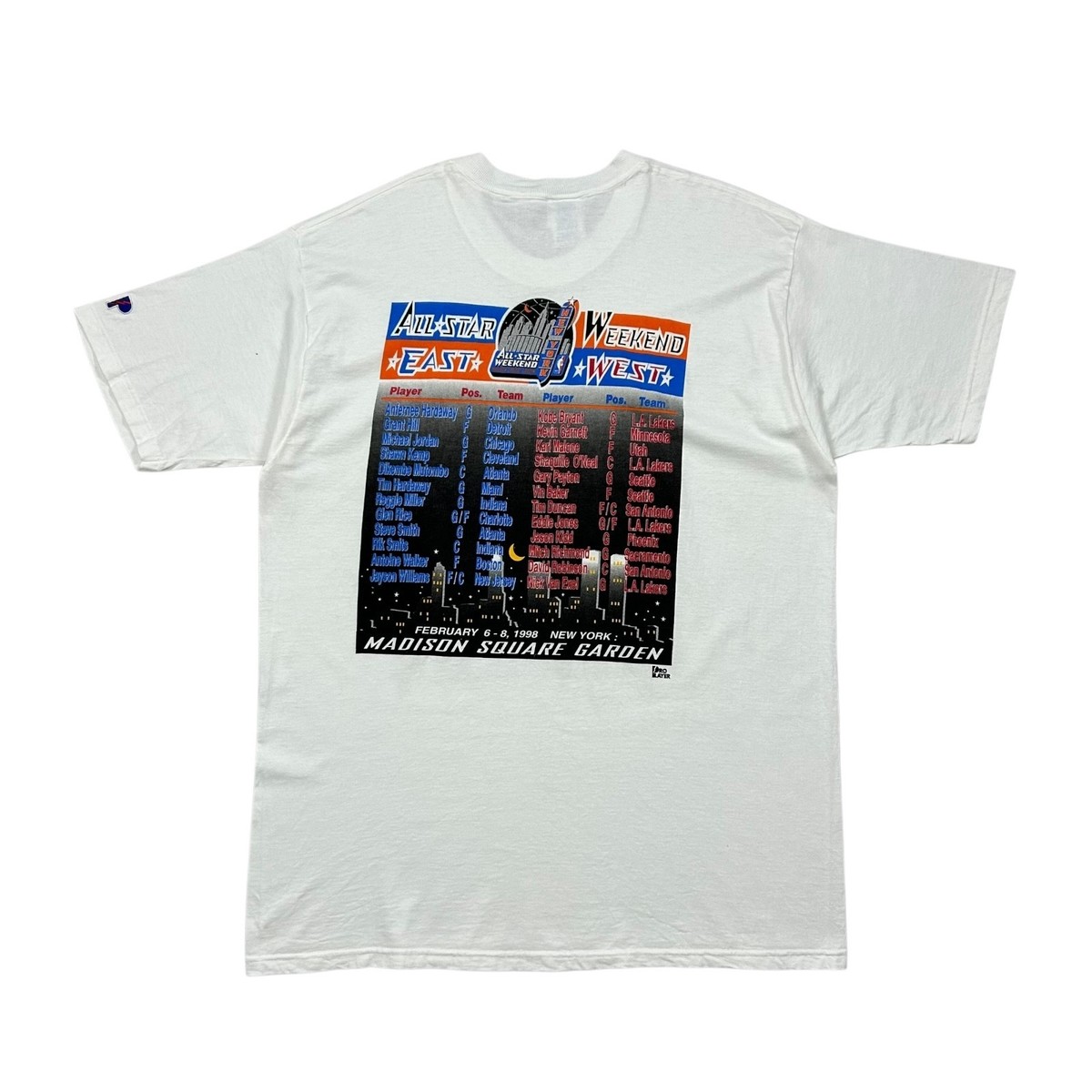 VTG 90s NBA ALL STAR GAME 1998 NEW YORK T-SHIRT SALEM SPORTSWEAR 