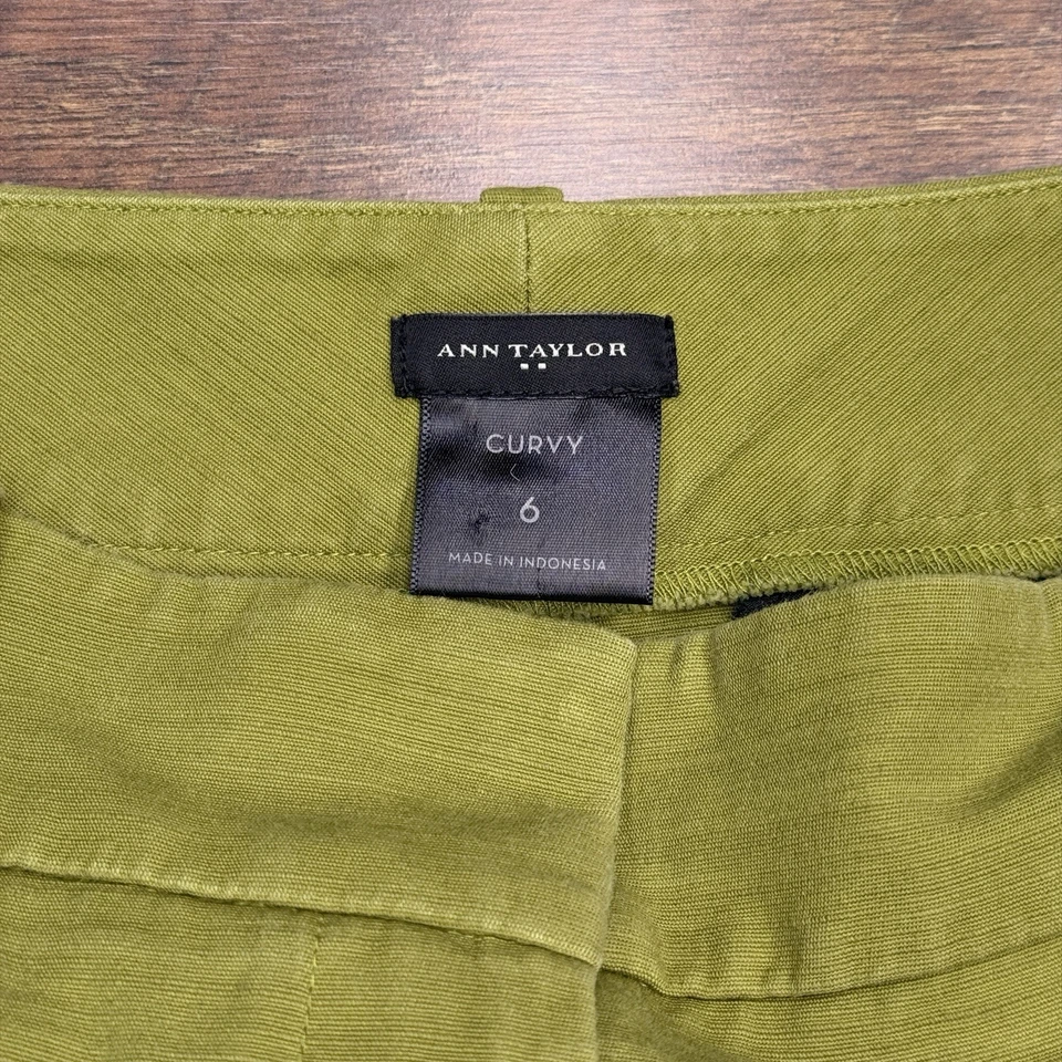 Брюки женские Ann Taylor Curvy Fit 6 зеленые средняя посадка эластичные - Изображение 4 из 4