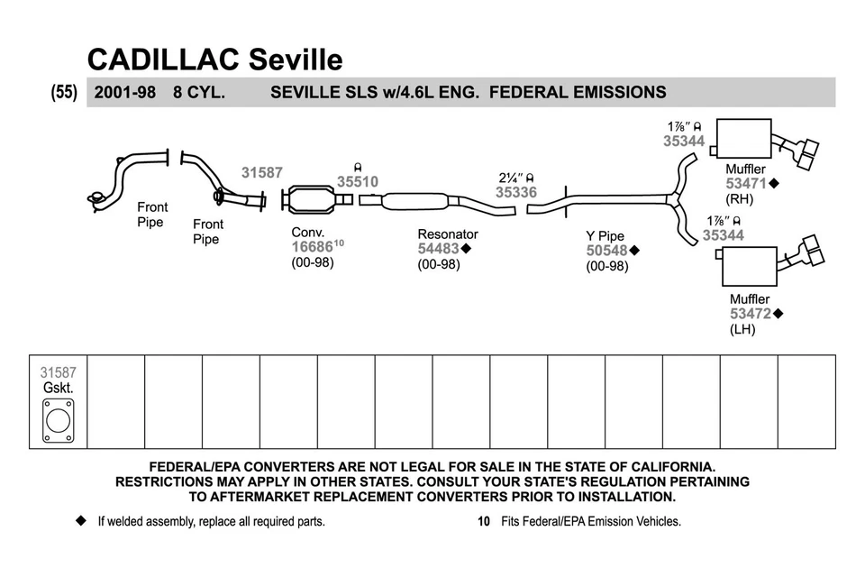 For Cadillac DTS 2006-2008 Walker 35510 Steel Zinc Wire Ring U-Bolt Clamp - Imagem 3 de 4