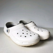 Crocs Dual Comfort Faux Fur Lined Slip On Clogs White Women  s 9 Men's 7 Casual