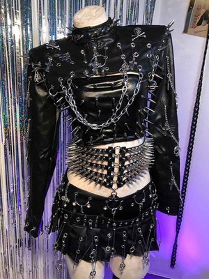 Gothik Oberteil Y2K Punk Rock Kleidung Emo Spiked Gothic Tank Grunge