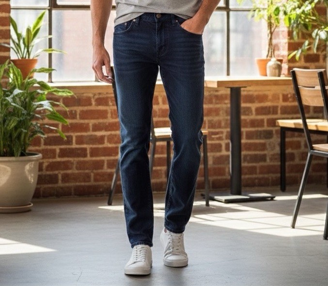 Men 30 X 32 Blue Jeans Orange Trim