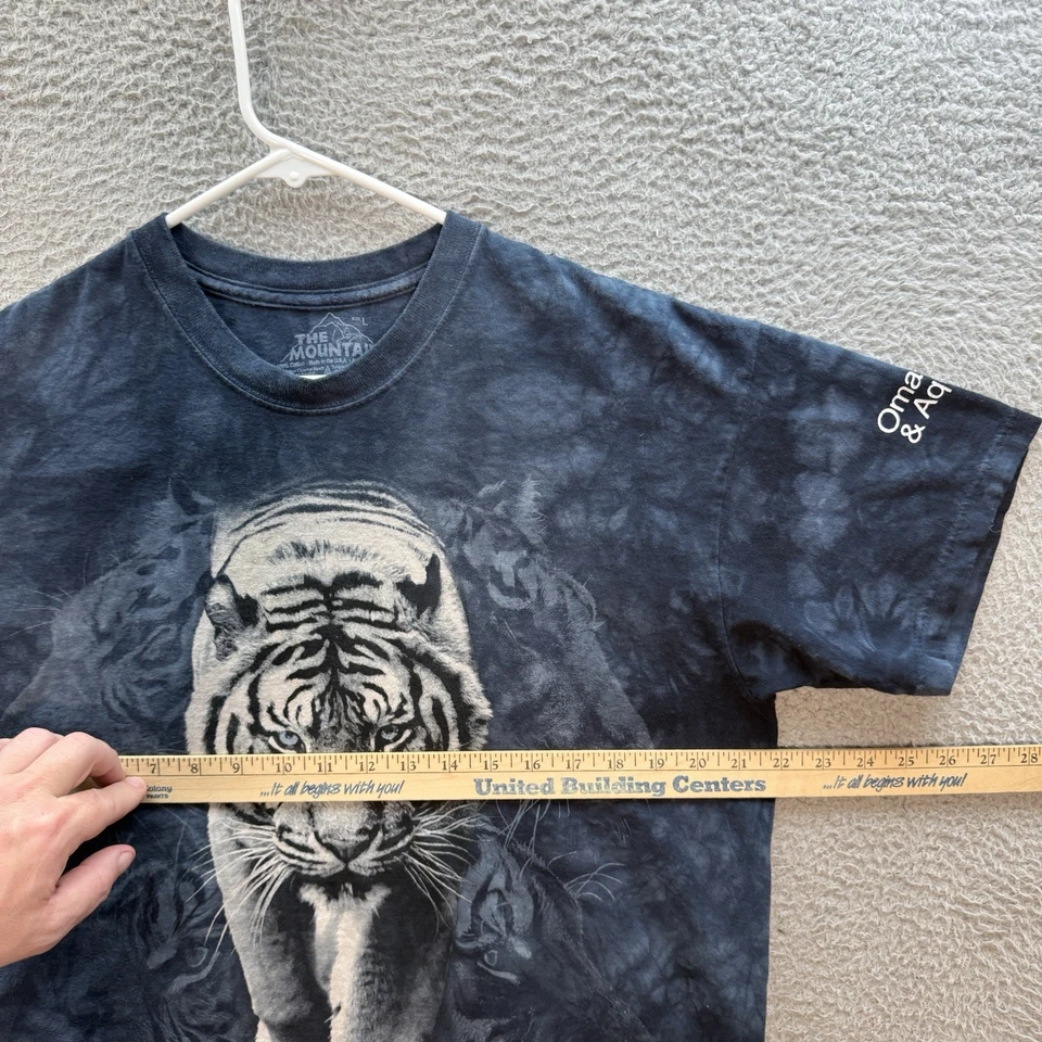 Camisa The Mountain Adulto Grande Azul Tie Dye Tigre Naturaleza Zoo Grunge Patinador Y2K Foto 3 de 4