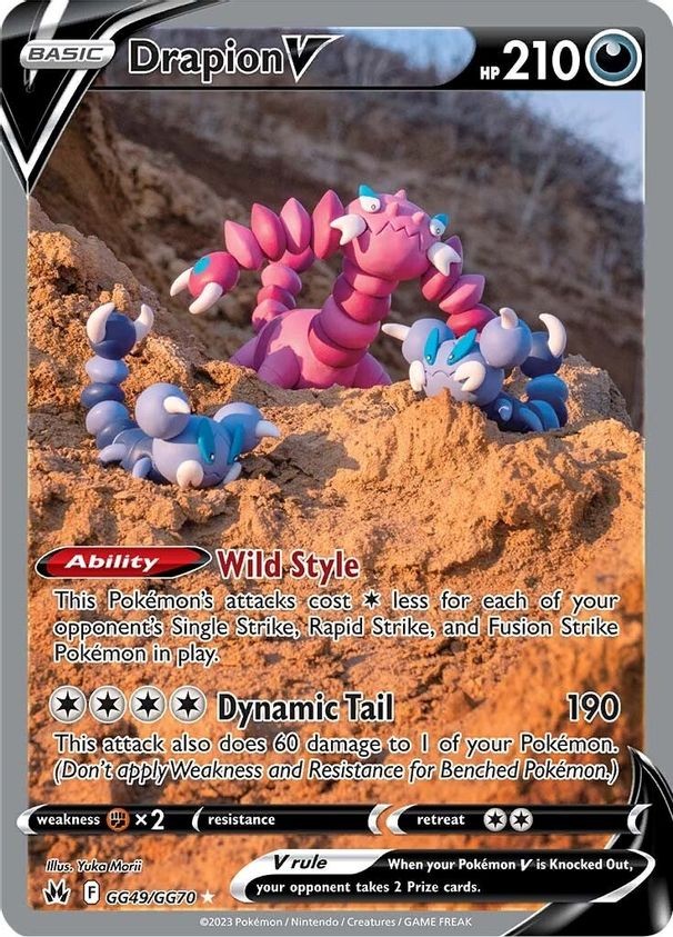 Drapion V - GG49/GG70 - Pokemon Crown Zenith Galarian Gallery Ultra Card NM