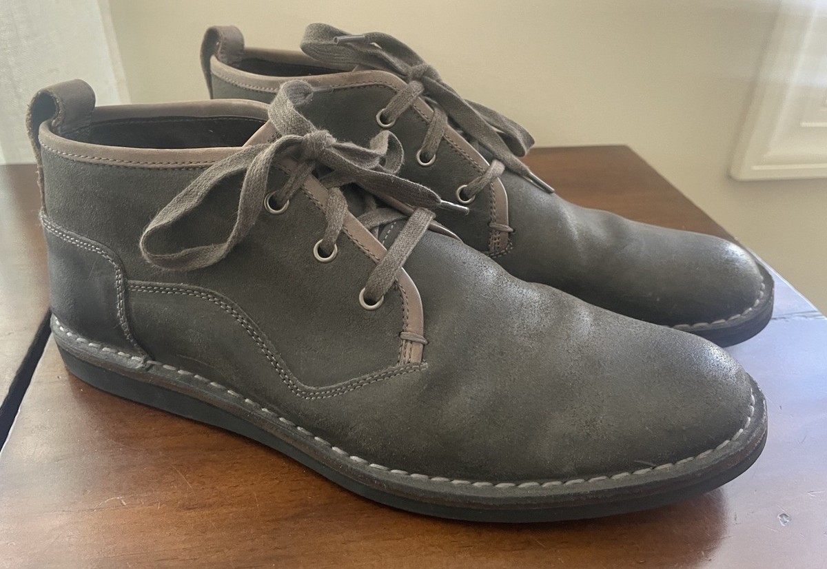 John Varvatos Mens Star USA gray Suede Leather Chukka Ankle  display picture 2