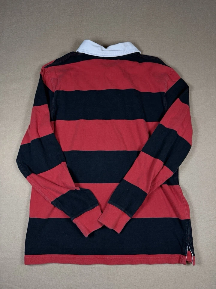 Vintage Polo Ralph Lauren Striped Rugby Long Sleeve Shirt Red Black Youth XL - Image 2 of 4