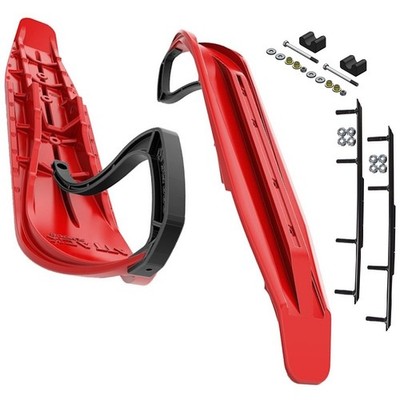 Slydog Attack 7'' Indy Red Skis w/10'' Round Bar Complete Kit Arctic Cat 2009 HCR