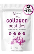 Micro Ingredients Multi Collagen Peptides Powder, 1lb