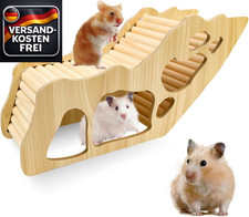 Holz-Kleintierhaus f&uuml;r Hamster Zwerghamster Rennm&auml;use Chinchillas 32x10,5x15,3 c