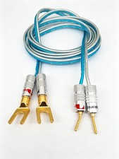 8.5mm Y U Fork Spade to 2mm Pin Bananas Plug Audio Speaker amplifier cable 1 6FT