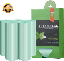 Compostable Trash Bags 13-15 Gallon Heavy Duty Kitchen Garbage 60 Count