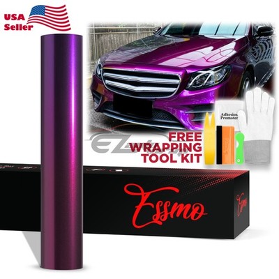 ESSMO PET Super Gloss Metallic Magenta Purple Auto Vinyl Wrap Film Like Paint