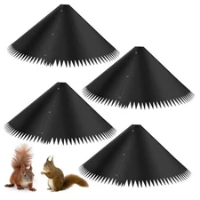  4 Pcs 19 Inch Squirrel Baffle for Bird Feeder, Black Plastic Guard Stopper 