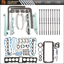 Full Gasket Set Timing Chain Kit Head Bolts For 99 Ford Mustang 4.6L V8 VIN "X"