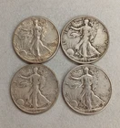 Silver 90%  Walking Liberty lot of 4 different dates coins   TP-0932
