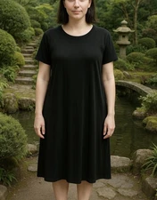 VTG Citiknits Slinky Knit Black Maxi Dress Womens 16 Wrinkle Resistant XL QVC