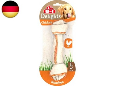 8in1 Delights Chicken Knochen L - gesunder Kauknochen für große Hunde, h