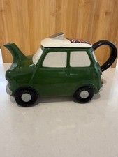 Carlton Ware Vintage Mini Cooper Teapot 1997  Green w/- Union Jack Roof Rare Car
