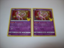 x2 2021 Pokémon Mew Holo #011/025 Sword & Shield Celebrations NM Free Shipping