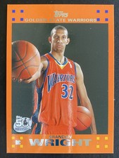 Brandan Wright 2007-08 Topps Basketball Rookie Set Orange Warriors #8