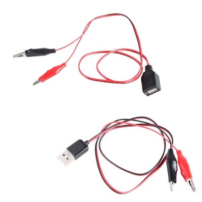 USB 5V Power Supply Cord With 2 Clips Test Cable 60cm Supports Up To 5V