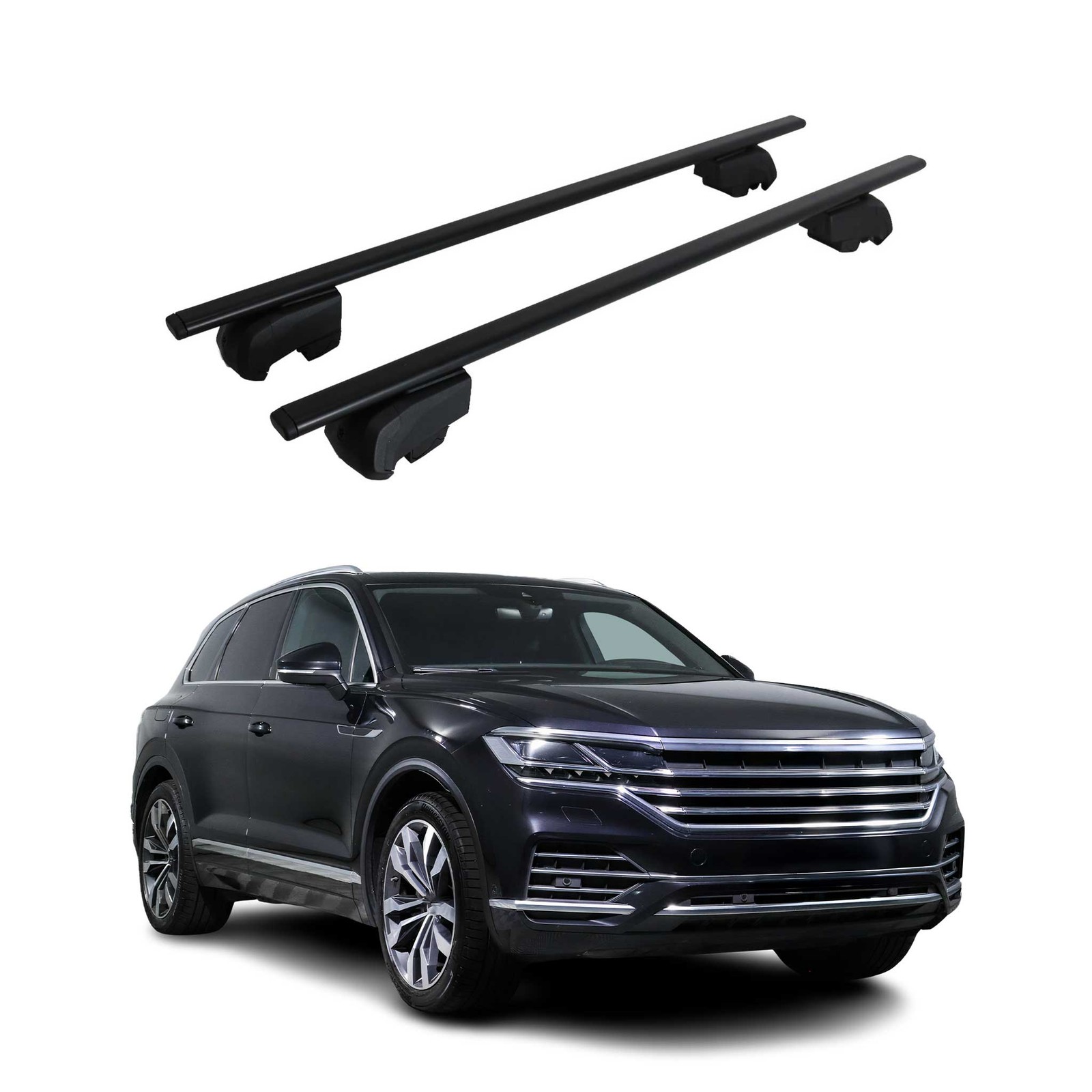 Barres de toit transversales VW Touareg 2018-2023 | Fer noir haute résistance anti-rayures