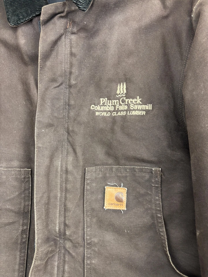 Carhartt J22 Jacket Mens Medium DKB Dark Brown Duck Canvas Quilted Work Coat - image 2 of 4