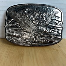 Silver Tone Soaring Eagle Belt Buckle. All Silver Color
