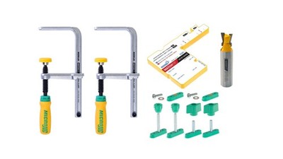 MICROJIG Matchfit Dovetail Clamp Pro Router Bit Kit, 1/2-inch Shank 14-Degree...