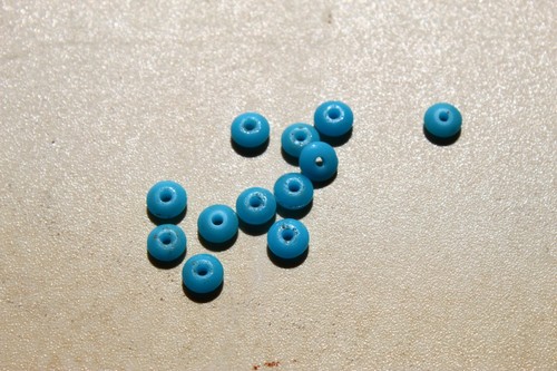 11 count Turquoise Cabochon round Rondelle heishi spacer beads blue - Picture 5 of 5