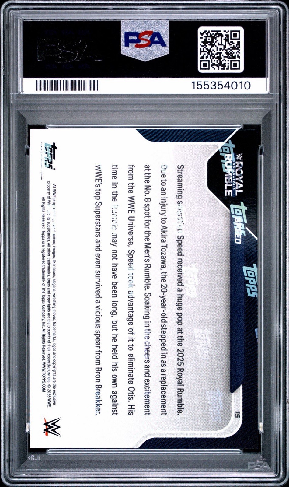 ISHOWSPEED Rookie Card 2025 Topps Now WWE #15 Speed RC Gem Mint SP PSA 10 💎 view 2