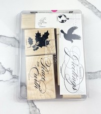 Stampin Up Hostess Peaceful Season Christmas Wood Rubber Stamp Set