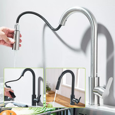 360° Kitchen Sink Mixer Taps Pull Out Spout Spray Single Lever Modern Mono Tap