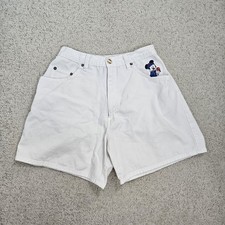 Disney VTG Denim Shorts 90s Mickey Mouse Jerry Leigh White Cotton USA Womens