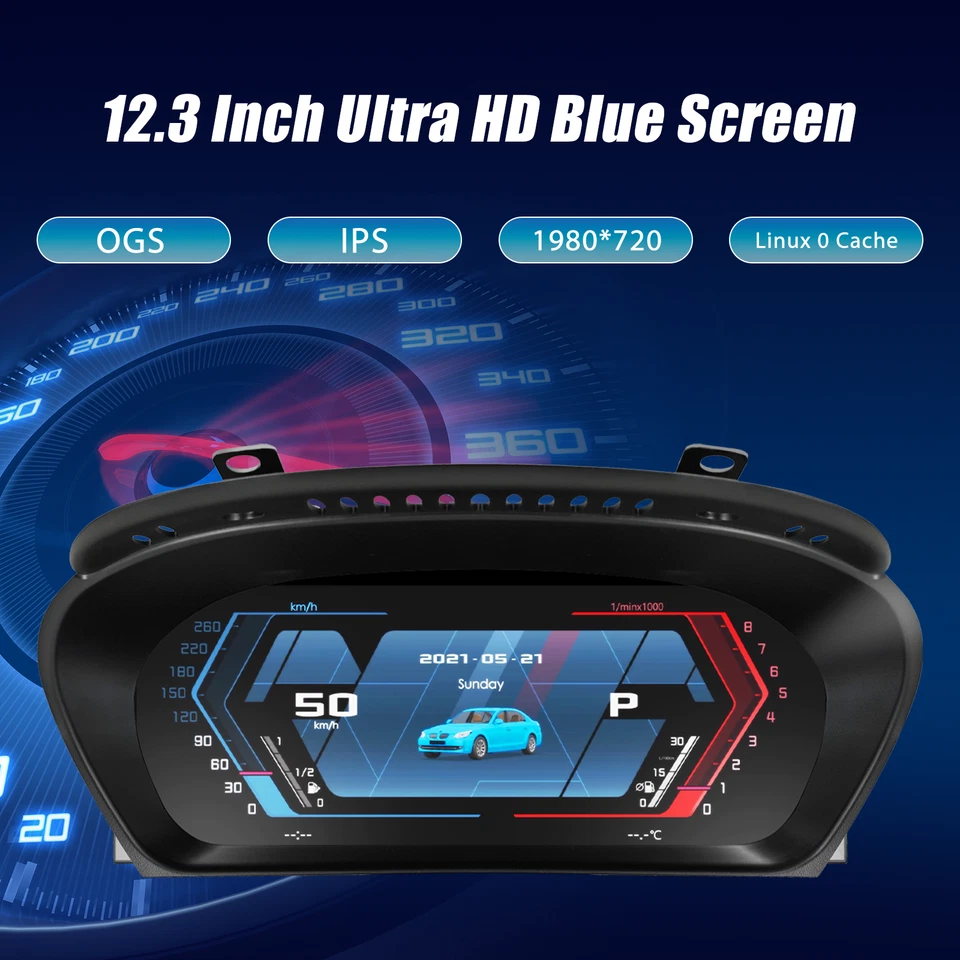 Cuadro de instrumentos velocímetro digital de 12,3" para BMW Serie 5 6 E60 E61 E63 E64 Foto 4 de 4