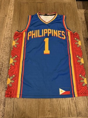 Mens Philippines Basketball Jersey Filipino Blue Red Large
