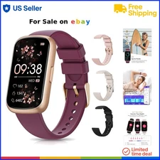 Fitness Tracker Watch Silicone Strap Heart Rate Blood Oxygen Sleep Monitor