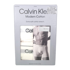 Calvin Klein Boxer Briefs Mens XL White Underwear 3-Pack Modern Cotton Stretch