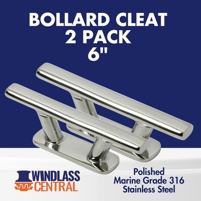 6'' Bollard Cleat 2 Pack Marine Grade 316 Stainless Steel Boat Dock